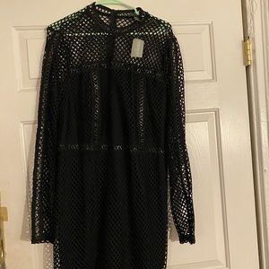 Double caged black dress